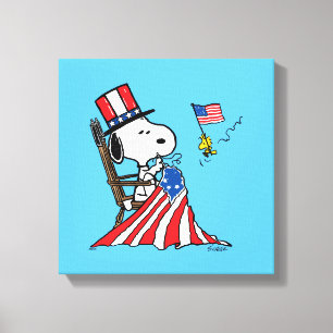 Toile Drapeau 4 juillet à coudre Snoopy