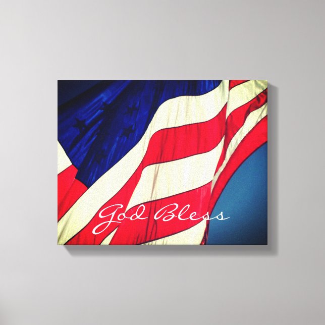 Toile Drapeau Américain - Canvas Enveloppé Dieu (Recto)