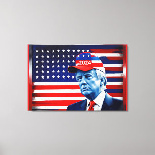 Toile Drapeau américain Donald Trump 2024