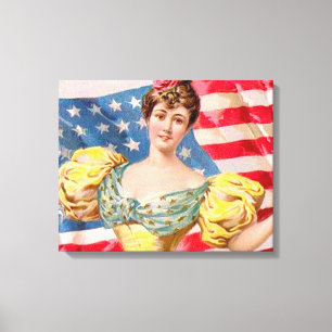 Toile Drapeau américain Lady Liberty Independence