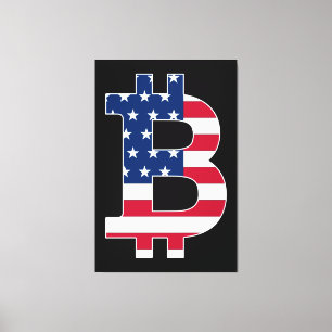 Toile Drapeau BitCoin USA