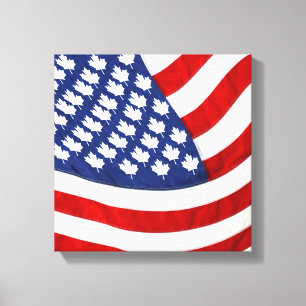 Toile Drapeau canadien/américain