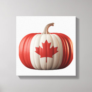Toile Drapeau canadien Citrouille Feuille d'érable Thank
