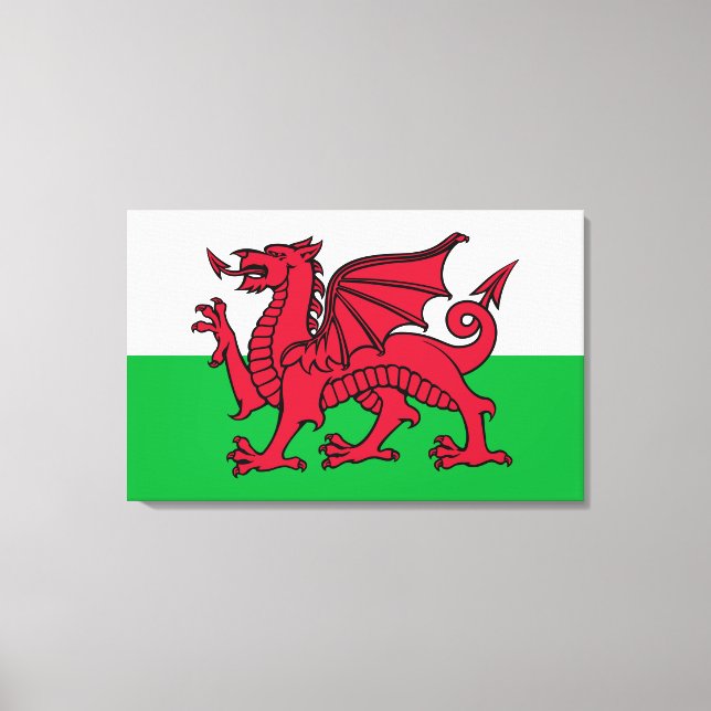 Toile Drapeau celtique du Dragon rouge du Pays de Galles (Recto)