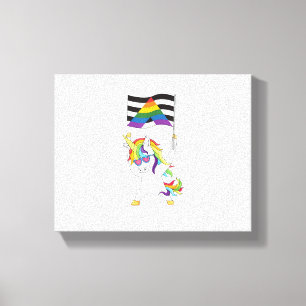 Toile Drapeau d'allié tout droit Licorne Trans Gay Pride