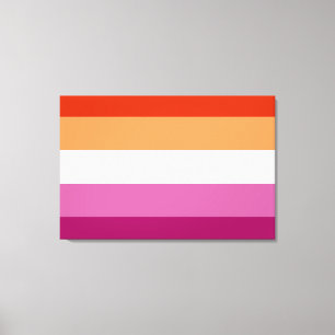 Toile Drapeau de fierté lesbienne (5 bandes)