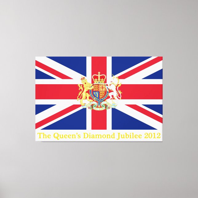Toile Drapeau de l'Union du jubilé de diamant et crête r (Recto)