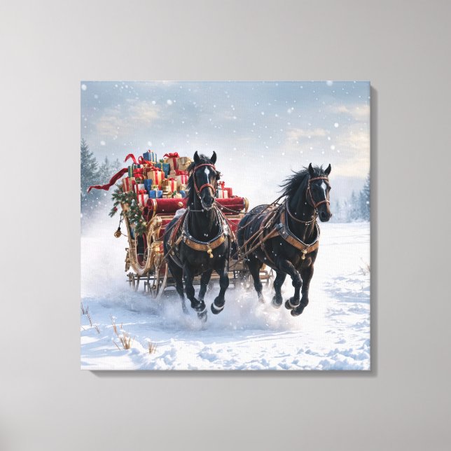 Toile Drapeau De Noël Rempli De Cadeaux (Recto)