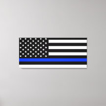 Drapeau de police de la ligne bleue mince