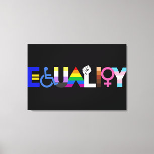 Toile Drapeau d'égalité inclusive foncé