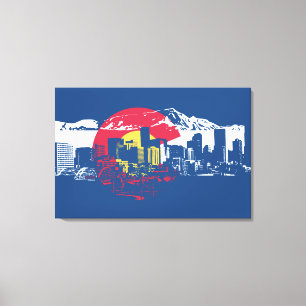 Toile Drapeau du Colorado avec l'horizon et les