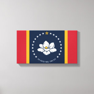 Toile Drapeau du Mississippi - Nouveau Drapeau de Magnol