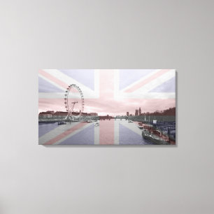 Toile Drapeau d'Union Jack d'horizon de Londres