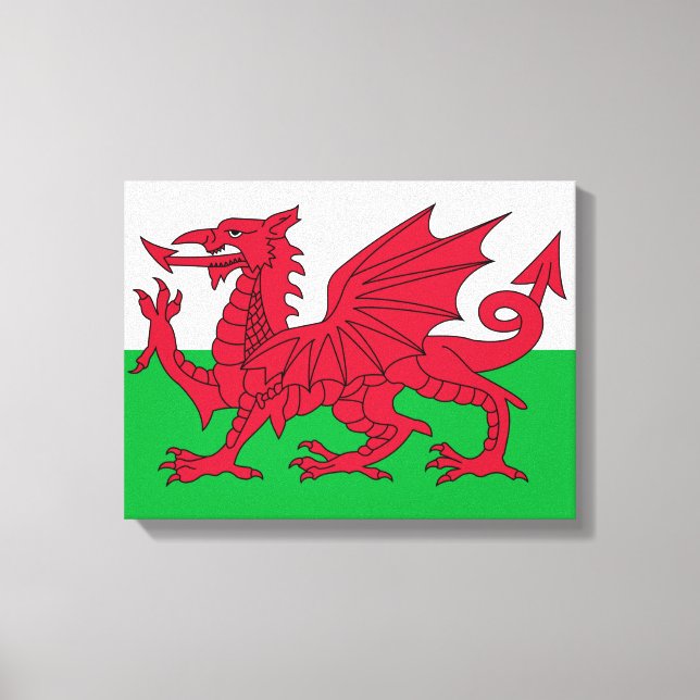 Toile Drapeau gallois (Pays de Galles) (Dragon gallois) (Recto)