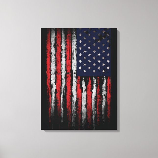 Toile Drapeau Grunge U.S.A (Recto)