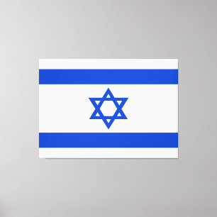 Toile Drapeau Israël étoile bleue de David