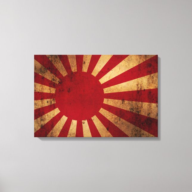 Toile Drapeau Sun Levant japonais (en détresse) (Recto)