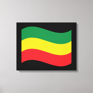 Toile Drapeau vert, or (jaune) et rouge
