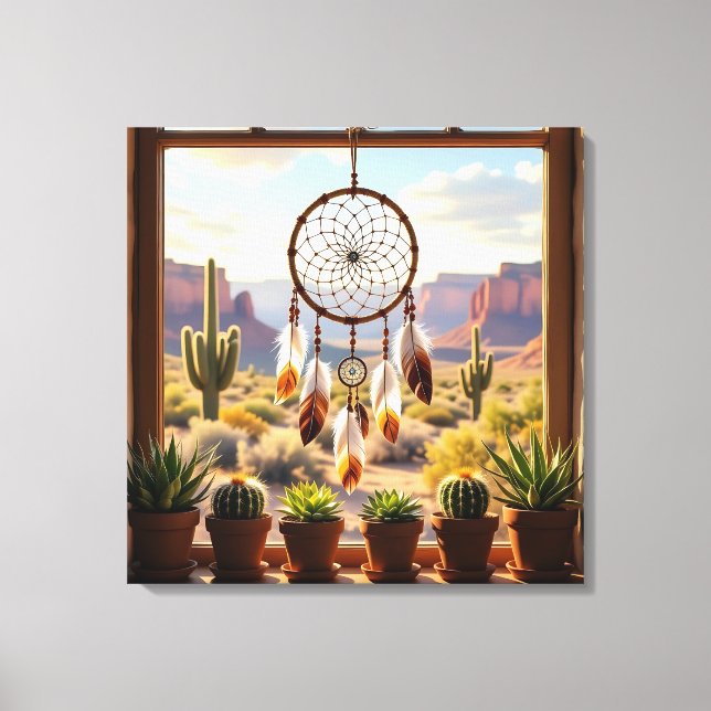 Toile Dreamcatcher, Desert Canyons, Cacti  (Recto)