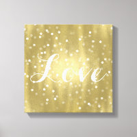 Dreamy Gold et White Confetti Bokeh Love