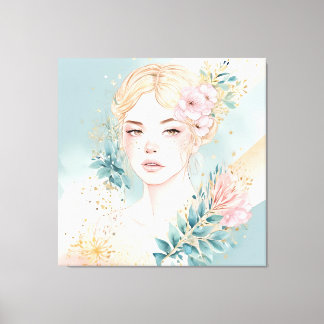 Toile Dreamy Pastel Wall Art Woman