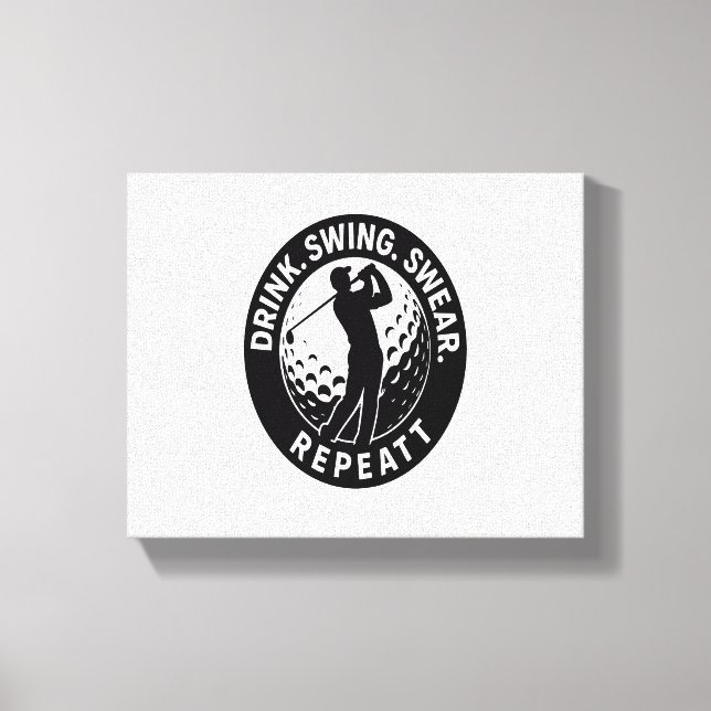 Toile Drink Swing Sweat Repeat Golf (Recto)