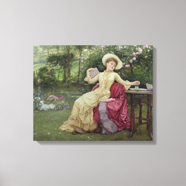 Toile Drinking Coffee and Reading in the Garden (Recto)