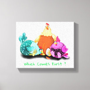 Toile Drôle Canvas de poulets Imprimer - Texte personnal