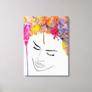 Toile Drôle coloré de l'art des femmes arc-en-ciel