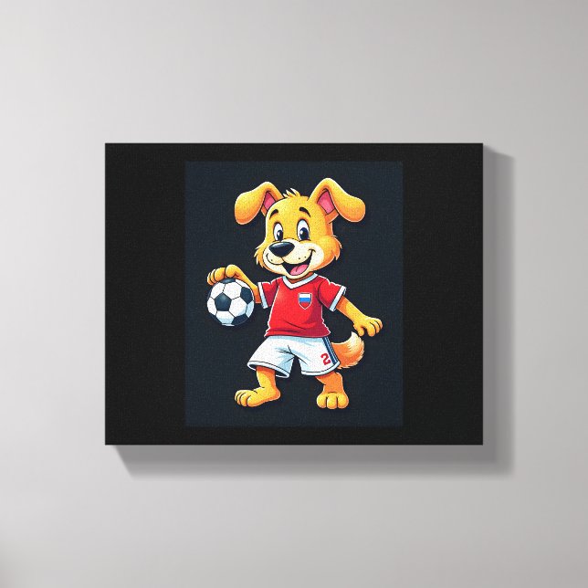 Toile Drôle Dabbing Chien Russie Soccer Jersey Russe Foo (Recto)