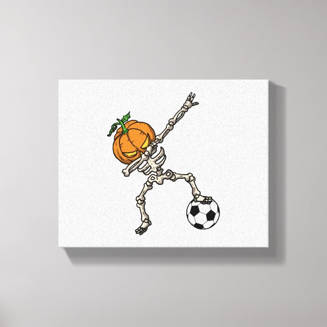 Toile Drôle Dabbing Citrouille Head Soccer Idée cadeau (Recto)