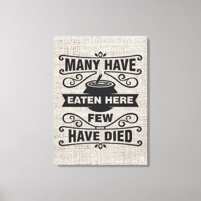 Toile drôle de mot de cuisine art faux Burlap (Recto)