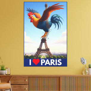 Toile Drôle "J'aime Paris"