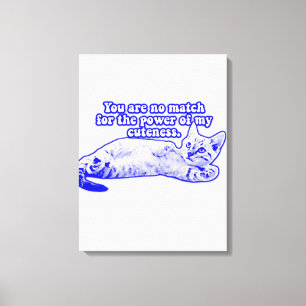 Toile Drôle mème de chat grincheux pour chaton et amoure