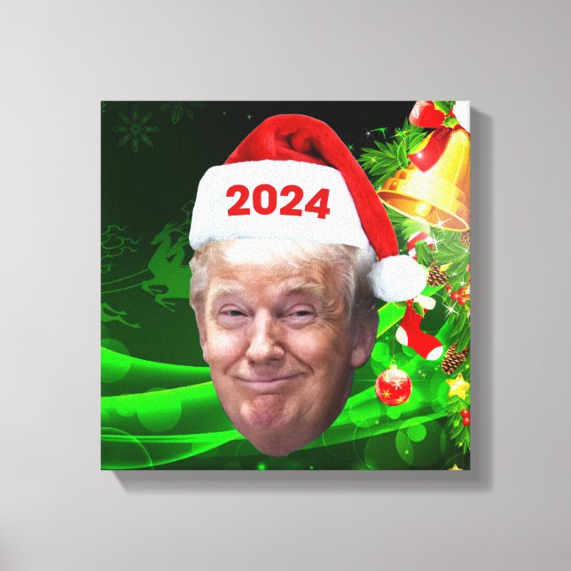 Toile Drôle Père Noël Trump 2024 Noël Trump Lovers Cadea (Recto)