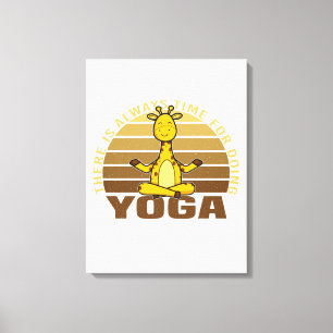 Toile Drôle petite girafe faisant du yoga. drôles de yog