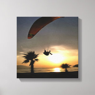 Toile Dropzone At Dusk Adventure Paraglider Art