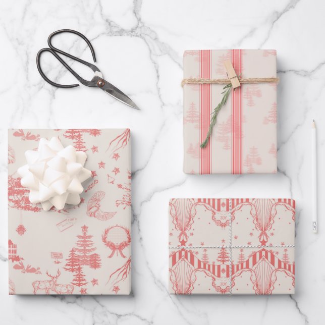 Toile Du Jouy Enveloppement Papier Feuille Plat En (Recto)