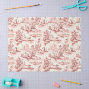 Toile du Jouy Red Faux French Tissue Paper