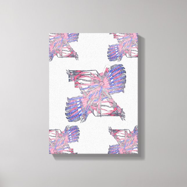Toile Dual Entities Pink and Blue Abstract Canvas (Recto)