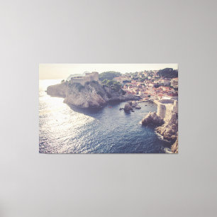 Toile Dubrovnik Croatie au coucher du soleil 60x38 Grand