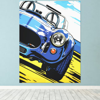 Toile Dynamic Blue Roadster Pop Art Dash