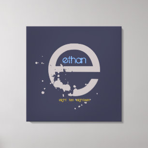 Toile E Monogram Initial Bar Bat mitzvah Panneau d'ouver