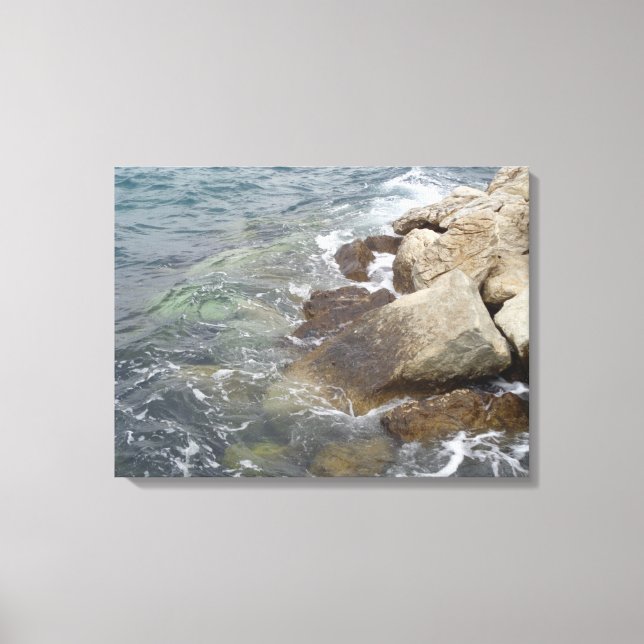Toile Eau de la mer Méditerranée Rocks Côte Photographie (Recto)