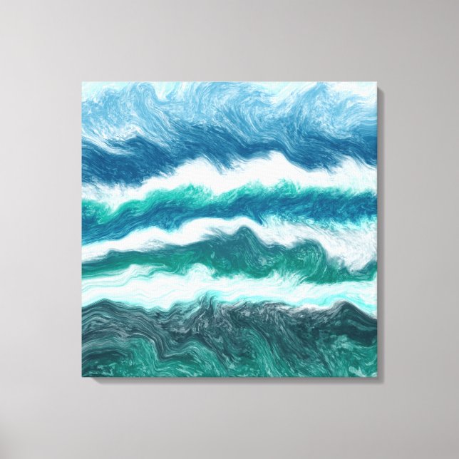 Toile Eau turquoise turquoise et bleue Vagues océaniques (Recto)