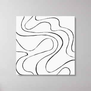 Toile Ebb et flux 2 - Noir et blanc