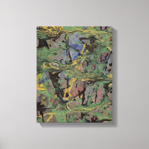 Toile écaillée verte, dorée et bleue