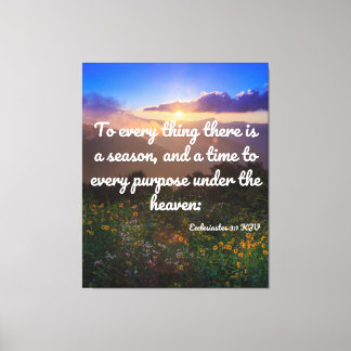 Toile Ecclésiaste 3:1 Bible Verse KJV Pic Wall Art
