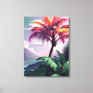 Toile Echap Tropical Tranquille : Palmier