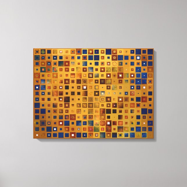 Toile Échecs colorés motif abstrait (Recto)